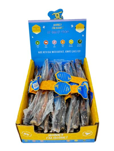 Honey I'm Home Dog Natural Water Buffalo 10" Gullet Sticks 35ct Bulk