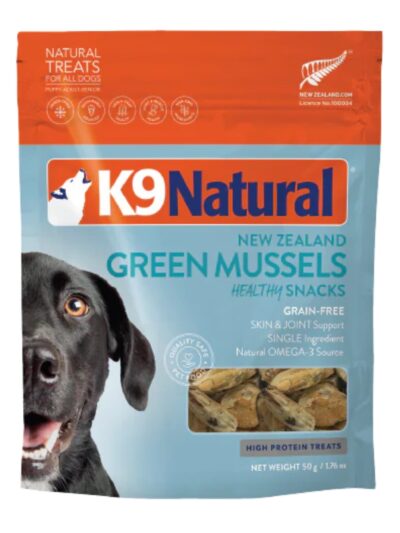 K9 Natural Dog Freeze-Dried Green-Lipped Mussel Snack Treats 1.76oz.