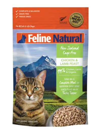Feline Natural Cat Freeze-Dried Chicken Lamb 11oz.