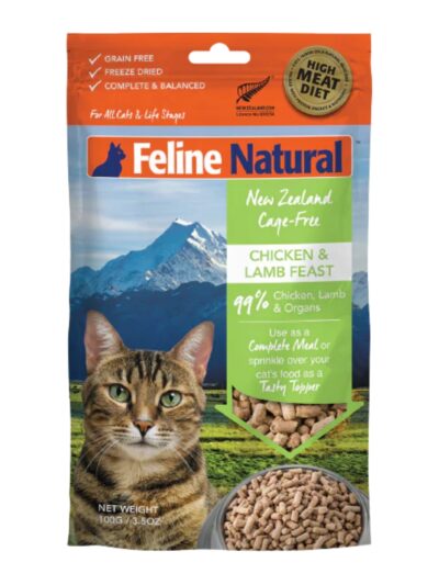 Feline Natural Cat Freeze-Dried Chicken & Lamb Topper 3.5oz.
