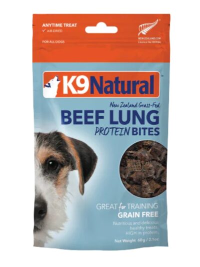 K9 Naturals Dog Air Dried Beef Lung Bites 2.1oz.