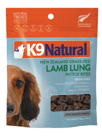 K9 Naturals Dog Air Dried Lamb Lung Bites 1.7oz.