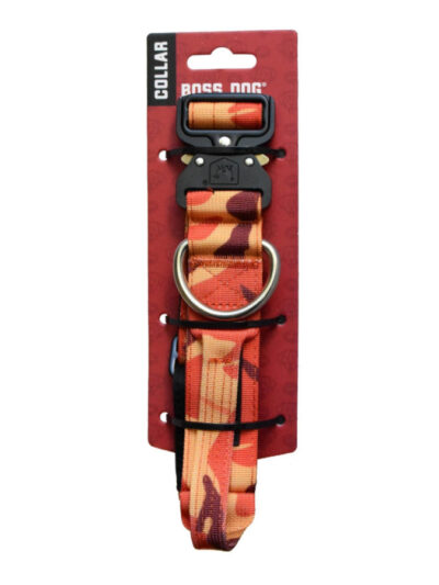 Boss Dog Tactical Adjustable Dog Collar Orange Camo, 1ea/Medium, 15-18 in