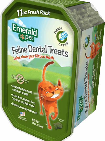 Emerald Pet Feline Dental Cat Treats Catnip 11oz