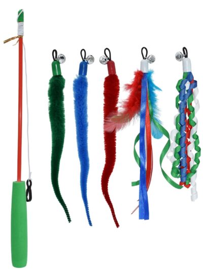 Multipet Holiday Cat Wand w/ 5 Attachments 18"