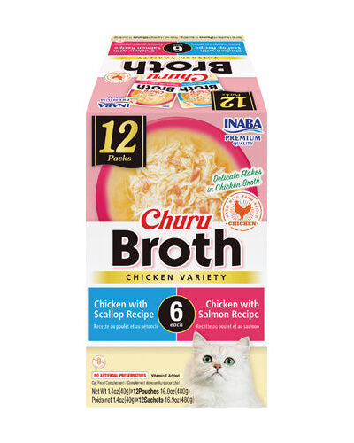 Inaba Churu Broth Variety Pack Chicken 16.8oz. 12 Pk