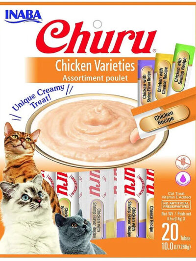 Inaba Churu Puree Cat Treats Variety Pack Chicken .5oz. 20 Pk