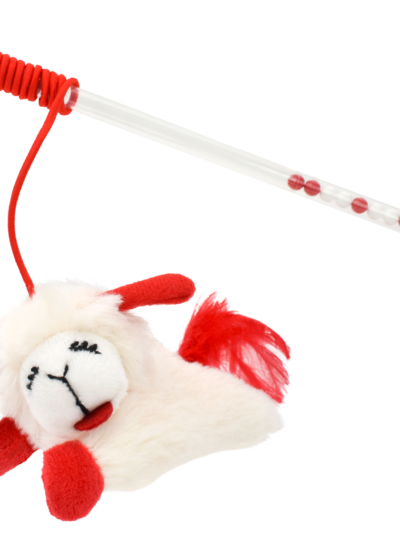 Multipet Lamb Chop® Cat Wand w/ Refillable Catnip 12"
