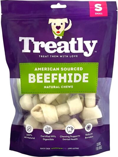 Treatly American Beefhide Bones Natural 4in. -8 Pk