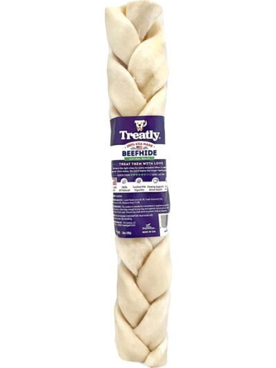 Treatly 100% USA Beefhide Braids Natural 12in. 1 Pk