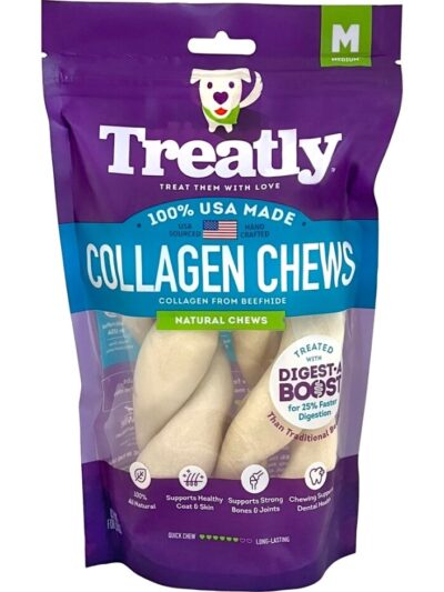 Treatly USA Collagen Twists Natural Natural 6in. 2 Pk