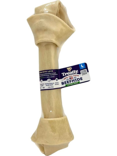 Treatly 100% USA Beefhide Bone Banded Natural 9in. 1 Pk