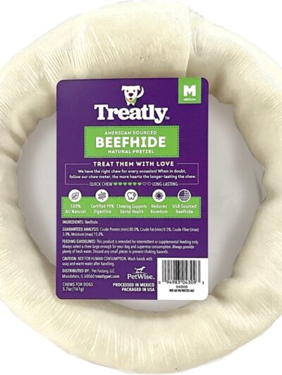 Treatly American Beefhide Pretzel Natural 6in. 1 Pk