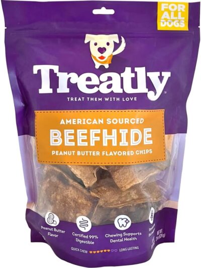 Treatly American Beefhide Chips Peanut Butter 22oz.