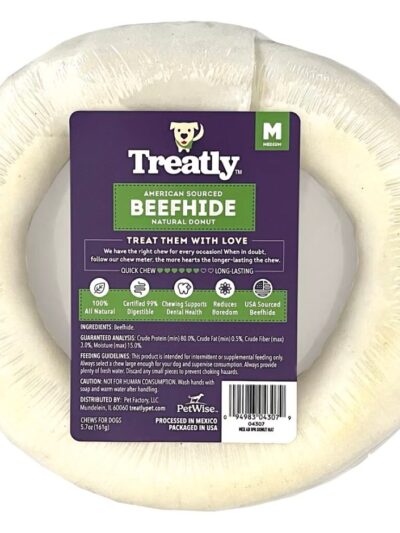 Treatly American Beefhide Donut Natural 6in. 1 Pk