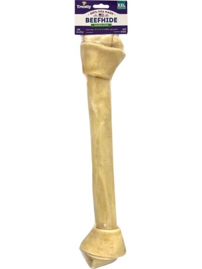 Treatly 100% USA Beefhide Bone Banded Natural 15in. 1 Pk