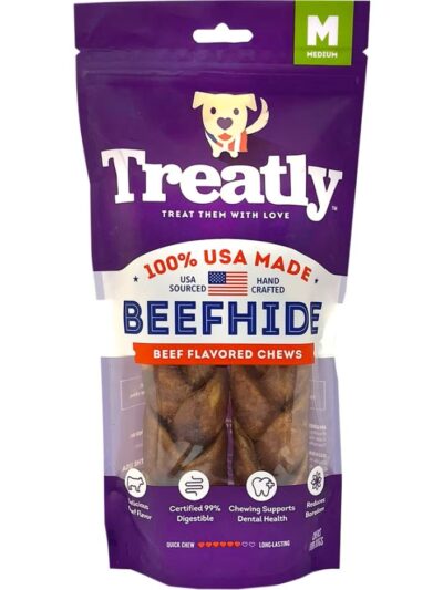 Treatly 100% USA Beefhide Braids Beef 7in. 2 Pk