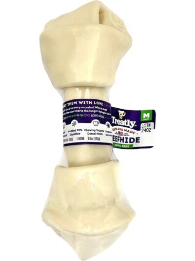 Treatly 100% USA Beefhide Bone Banded Natural 7in. 1 Pk