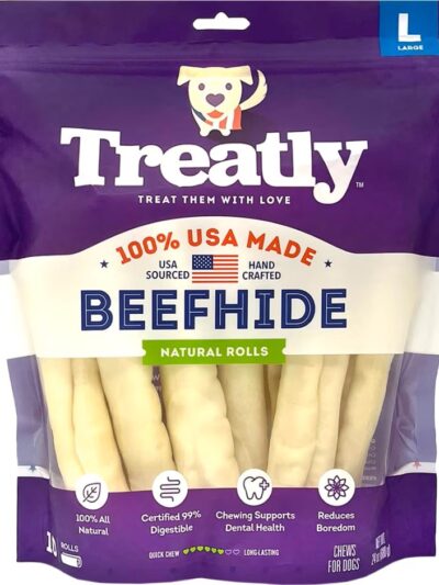Treatly 100% USA Beefhide Rolls Natural 8in. -10 Pk
