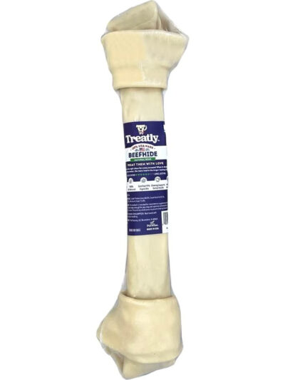 Treatly 100% USA Beefhide Bone Banded Natural 13in. 1 Pk