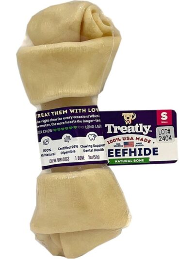 Treatly 100% USA Beefhide Bone Banded Natural 5in. 1 Pk
