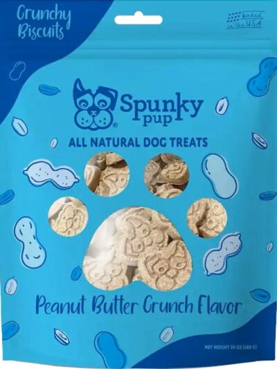 Spunkypup Crunchy Biscuit Dog Treats Peanut Butter 24oz.