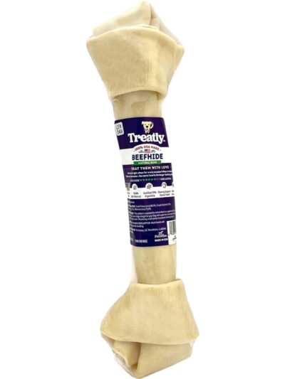 Treatly 100% USA Beefhide Bone Banded Natural 11in. 1 Pk