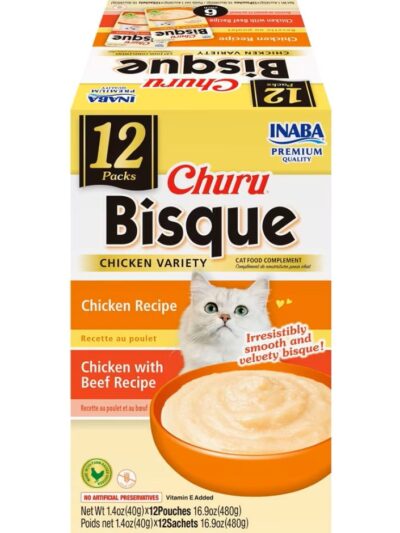 Inaba Churu Bisque Variety Pack Chicken 16.8oz. 12 Pk