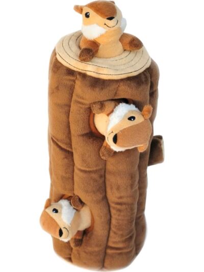 ZippyPaws Zippy Burrow Dog Toy Chipmunks Log, 1ea/XL