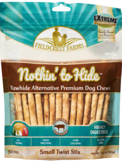 Fieldcrest Farms Nothin' To Hide Twist Stix Dog Treat Beef, 1ea/50 pk