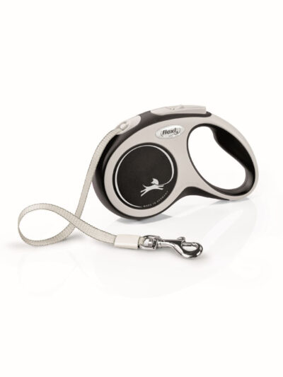 Flexi Comfort Retractable Tape Dog Leash Grey 16 Ft, Small