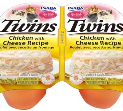 Inaba Twins Side Dish For Cats Chicken/Cheese 1.23oz. 2 Pk (Case of 6)