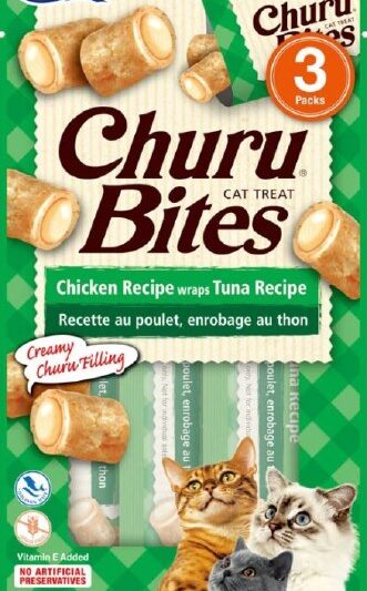 Inaba Churu Bites Cat Treats Tuna .35oz. 3 Pk (Case of 6)