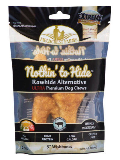 Fieldcrest Farms Nothin' To Hide Ultra Wishbone Dog Treat Beef, 1ea/5 in, 2 pk