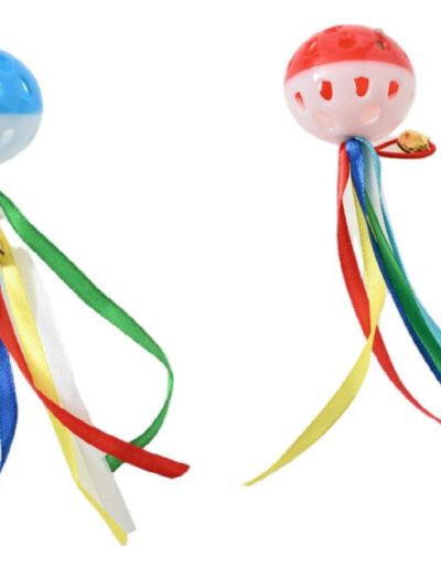 Max & Marlow Ball with Ribbon Assorted Cat Value Toys Display 24ea/24Pc