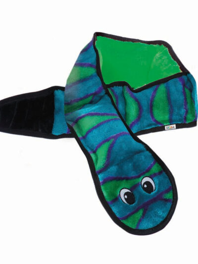 Outward Hound Invincibles Dog Toy Snake 6 Squeakers Blue/Green 1ea/XL
